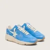 Herren-Running Sole aus leuchtend blauem Wildleder mit weissem Stern