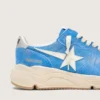 Herren-Running Sole aus leuchtend blauem Wildleder mit weissem Stern