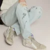Herren-Slide aus Leder mit Wildlederdetails