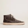 Herren-Slide in Schwarz mit Nieten