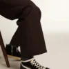Herren-Slide «Penstar» aus schwarzem Wildleder mit schwarzem Stern und weissem Blitz