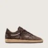 Herren-Sneaker «Ball Star» aus braunem Wildleder mit braunem Lederstern und Fersenlasche
