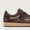 Herren-Sneaker «Ball Star» aus braunem Wildleder mit braunem Lederstern und Fersenlasche