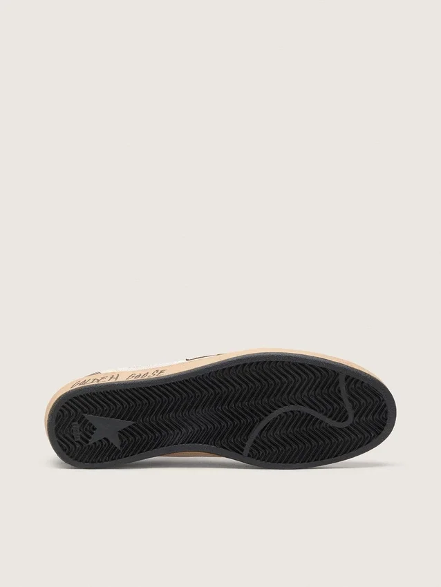 Herren-Sneaker «Ball Star» aus Nappa und Mesh mit Stern aus Wildleder und braunen Ledereinsätzen