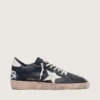 Herren-Sneaker «Ball Star» aus schwarzem Nappa mit weissem Lederstern und Fersenlasche