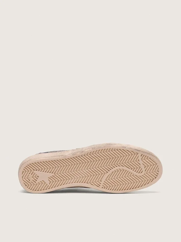 Herren-Sneaker «Ball Star» aus schwarzem Nappa mit weissem Lederstern und Fersenlasche