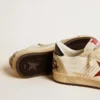 Herren-Sneaker «Ball Star LTD» aus Nappaleder mit rotem Lederstern und Lederlasche an der Ferse
