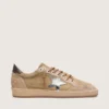 Herren-Sneaker «Ball Star LTD» aus tabakfarbenem Wildleder mit silbernem Stern