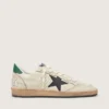 Herren-Sneaker «Ball Star» mit schwarzem Lederstern und grüner Lederlasche an der Ferse