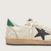 Herren-Sneaker «Ball Star» mit schwarzem Lederstern und grüner Lederlasche an der Ferse