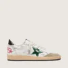 Herren-Sneaker «Ball Star» mit Stern aus Metallic-Leder und grauer Lederlasche an der Ferse