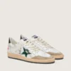 Herren-Sneaker «Ball Star» mit Stern aus Metallic-Leder und grauer Lederlasche an der Ferse
