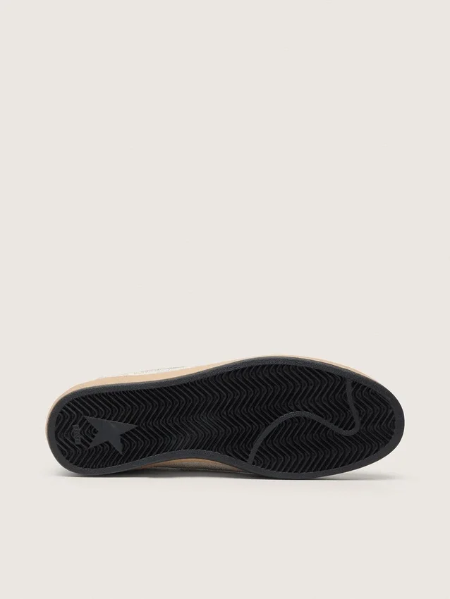 Herren-Sneaker «Ball Star» mit Stern aus Metallic-Leder und grauer Lederlasche an der Ferse