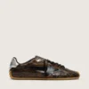 Herren-Sneaker «Marathon Speed» aus Leder mit braunem Schlangenprint, schwarzem Stern und silberner Fersenlasche aus Leder