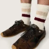 Herren-Sneaker «Marathon Speed» aus Leder mit braunem Schlangenprint, schwarzem Stern und silberner Fersenlasche aus Leder
