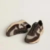 Herren-Sneaker mit Running Sole aus Nylon und Wildleder mit aufgedrucktem Stern und Fersenlasche aus Leder