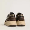Herren-Sneaker mit Running Sole aus Nylon und Wildleder mit aufgedrucktem Stern und Fersenlasche aus Leder