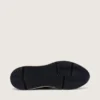 Herren-Sneaker mit Running Sole aus schwarzem Nappaleder und Wildleder mit weissem Stern
