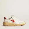 Herren-Sneaker mit Running Sole, Lederstern und Fersenlasche mit rotem Aufdruck
