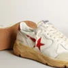 Herren-Sneaker mit Running Sole, Lederstern und Fersenlasche mit rotem Aufdruck