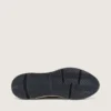 Herren-Sneaker «Running Sole» aus cremefarbenem Nylon und Leder mit grünem Lederstern