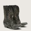 Herren-Stiefel «Wish Star» in schwarzem Leder mit silbernem Stern
