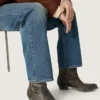 Herren-Stiefel «Wish Star» in schwarzem Leder mit silbernem Stern