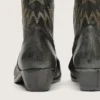 Herren-Stiefel «Wish Star» in schwarzem Leder mit silbernem Stern