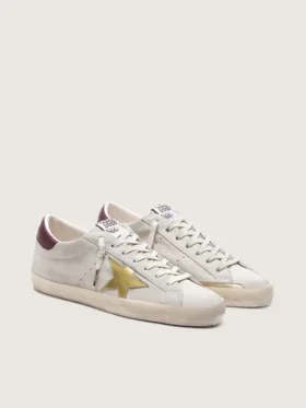 Herren-Super-Star CNY aus elfenbeinfarbenem Wildleder mit Stern aus Metallic-Leder und Fersenlasche aus Leder
