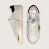 Herren-Super-Star CNY aus elfenbeinfarbenem Wildleder mit Stern aus Metallic-Leder und Fersenlasche aus Leder