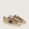 Herren-Super-Star LTD aus beigem Canvas mit schwarzem Lederstern