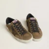 Herren-Super-Star LTD aus gewachstem Wildleder mit Stern im Python-Print und Fersenlasche aus Nappaleder