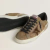 Herren-Super-Star LTD aus gewachstem Wildleder mit Stern im Python-Print und Fersenlasche aus Nappaleder