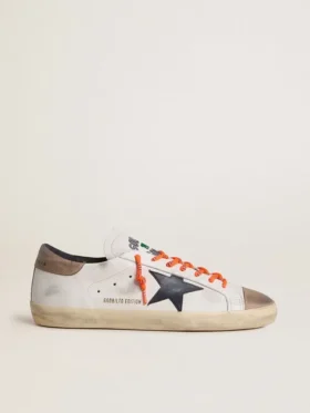Herren-Super-Star LTD aus Leder mit schwarzem Lederstern und beiger Lederlasche an der Ferse