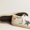 Herren-Super-Star mit Stern aus Wildleder und Fersenlasche aus Leder mit Platin-Schlangenprint