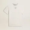 Herren-T-Shirt aus Baumwolle in Worn-White-Optik mit schwarzer Beschriftung