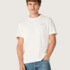 Herren-T-Shirt aus vintage-weissem Baumwolljersey