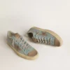 Herren-V-Star aus hellblauem Canvas mit taubengrauem Lederstern