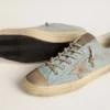 Herren-V-Star aus hellblauem Canvas mit taubengrauem Lederstern