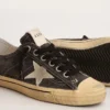Herren-V-Star aus schwarzem Canvas mit eisgrauem Stern und Fersenlasche