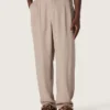 Herrenhose aus grauer Wollmischung mit Nadelstreifenmuster