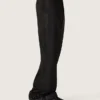 Herrenhose aus schwarzer, cooler Wolle mit Satin-Seitenstreifen