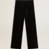 Herrenhose in Schwarz mit Samtoptik