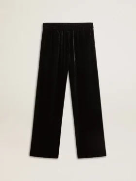 Herrenhose in Schwarz mit Samtoptik