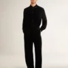 Herrenhose in Schwarz mit Samtoptik