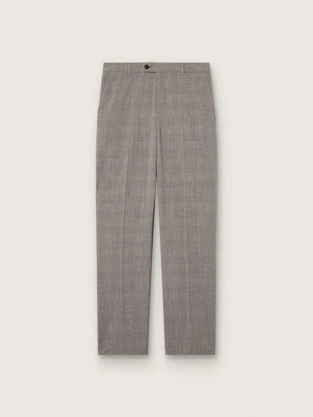 Herrenhose in Slim-Fit-Passform mit grauem Prince-of-Wales-Karomuster