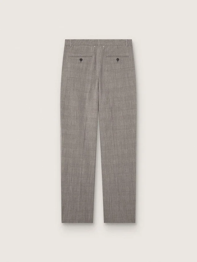 Herrenhose in Slim-Fit-Passform mit grauem Prince-of-Wales-Karomuster