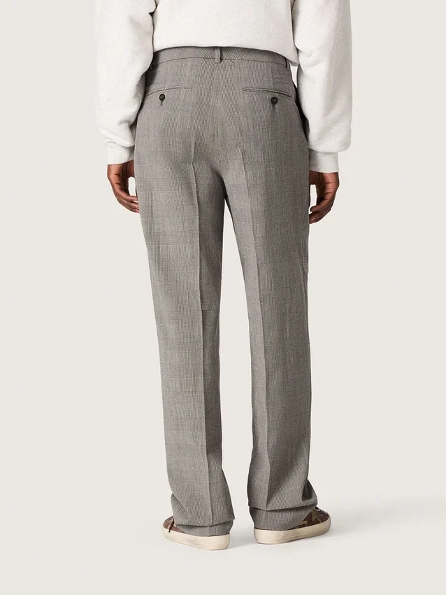 Herrenhose in Slim-Fit-Passform mit grauem Prince-of-Wales-Karomuster