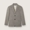 Herrenjacke aus grauer Wolle mit Prince-of-Wales-Karomuster