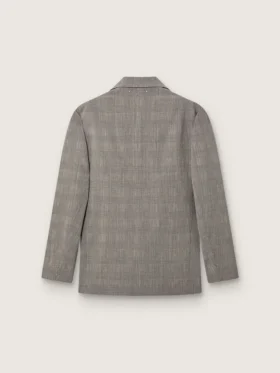 Herrenjacke aus grauer Wolle mit Prince-of-Wales-Karomuster